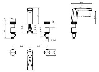 Смеситель для раковины Boheme Venturo 150-SGM-DIAMOND антрацит глянец